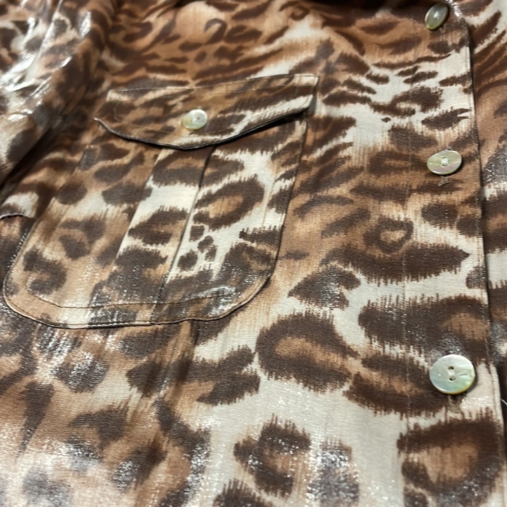 Ruby Rd. Button-Down Top (Size 10) Silky Feel - image 3